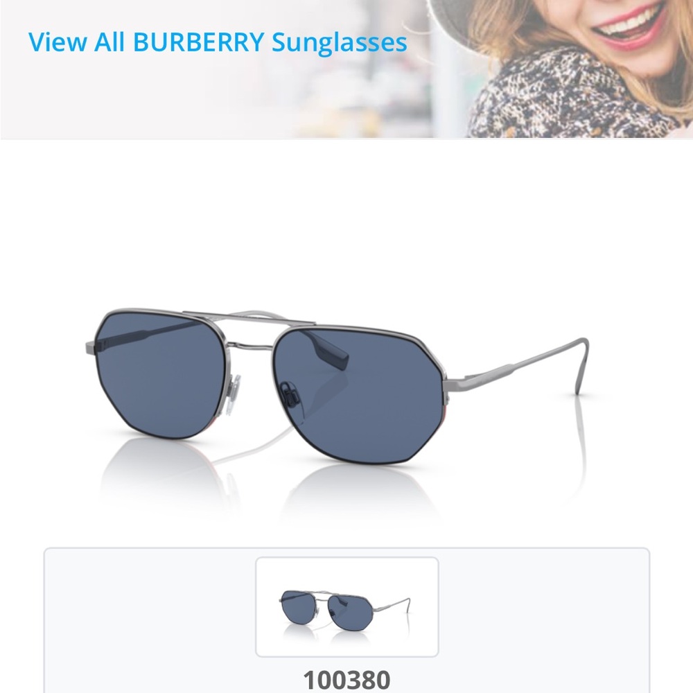New Burberry B3140 1003/80 Men’s Sunglasses Blue Lenses and Silver Frame - Picture 3 of 15
